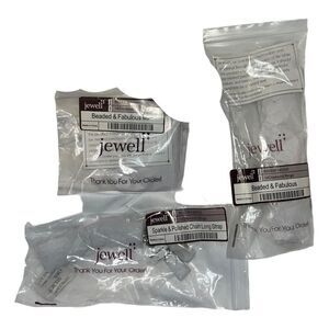 Thirty One Jewell 14 Diamond Rings Metal Chain Straps Lot of Three New